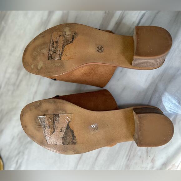 Muk Luks Blanche Faux Suede Brown Slip On Stitched Mule - Picture 6 of 7